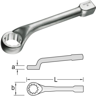 Gedore 306 G 85 Ring slogging spanner, deep offset 85 mm