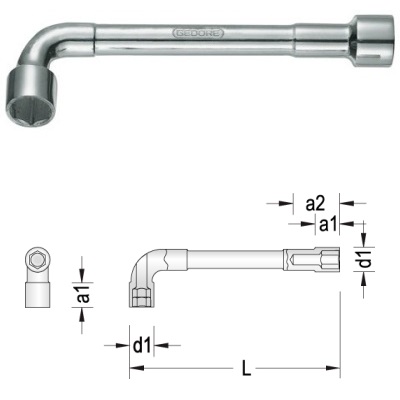 Gedore 25 PK 6 Double ended socket wrench hexagon 6 mm