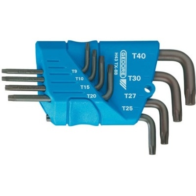 Gedore H 43 TX-88 Cranked socket key set 8 pcs Torx T9-T40