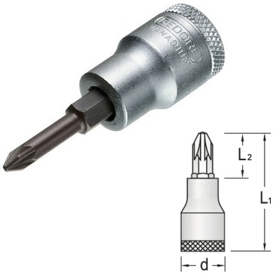 Gedore IKS 30 PZD 1 Screwdriver bit socket 3/8" PZ 1