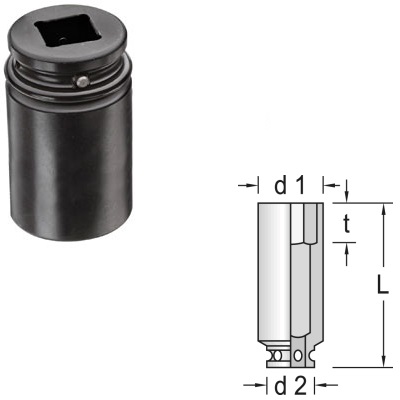 Gedore K 21 SL 46 Kraftschraubereinsatz 1" Impact-Fix, lang 46 mm