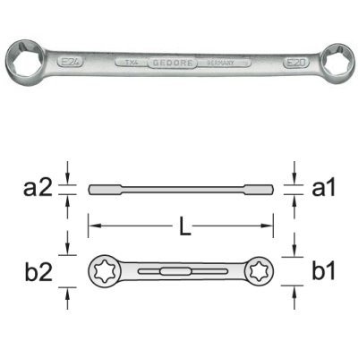 Gedore TX 4 E6xE8 Ringsleutel plat-Torx E6xE8