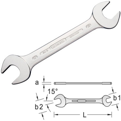 Gedore 6 4x4,5 Double open ended spanner 4x4.5 mm