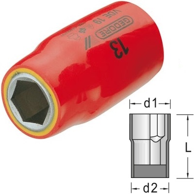 Gedore VDE 19 32 VDE-Steckschlsseleinsatz 1/2" 6-kant 32 mm