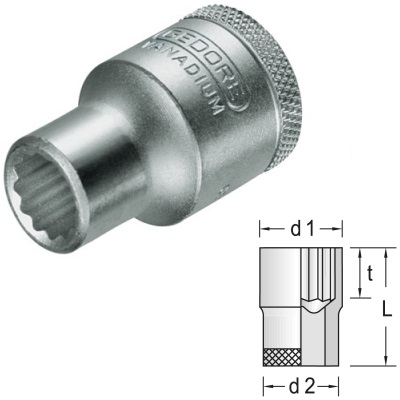 Gedore D 19 36 Socket 1/2" UD-profile 36 mm