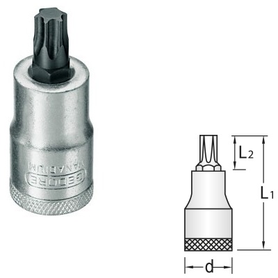 Gedore ITX 19 T25 Dopsleutel-schroevendraaier 1/2" Torx T25