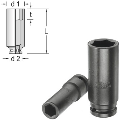 Gedore K 19 L 27 Slagmoerdopsleutel 1/2", lang 27 mm