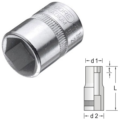 Gedore 20 8 Dopsleutel 1/4" 6-kant 8 mm