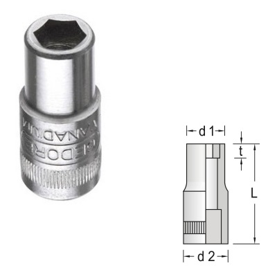 Gedore 20 4 Dopsleutel 1/4" 6-kant 4 mm