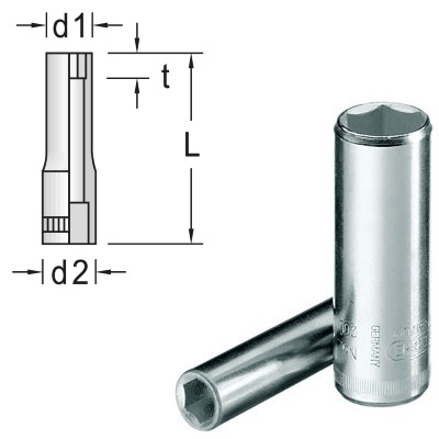 Gedore 20 L 4 Steckschlsseleinsatz 1/4" lang 6-kant 4 mm