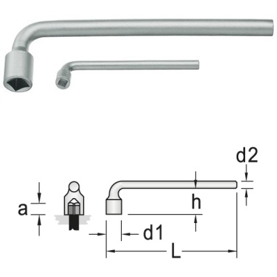 Gedore 25 V 8 Socket wrench square 8 mm