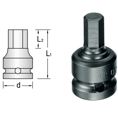 Gedore IN K 19 8 Slagmoerdopsleutel 1/2" Inbus 8 mm