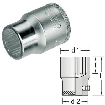 Gedore D 32 19 Dopsleutel 3/4" UD-profiel 19 mm