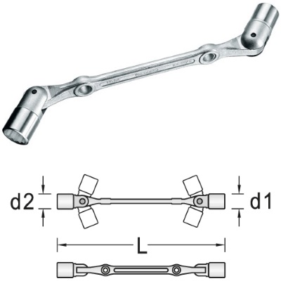 Gedore 34 8x9 Doppel-Gelenkschlssel UD-Profil 8x9 mm