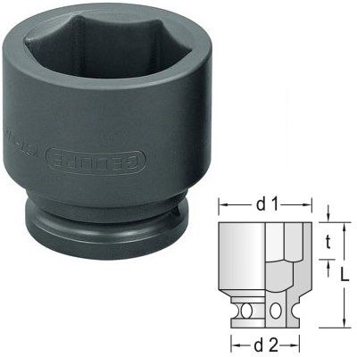 Gedore K 37 120 Kraftschraubereinsatz 1.1/2" 6-kant 120 mm