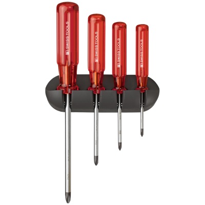 PB Swiss Tools 242 Classic schroevendraaierset in wandhouder, kruiskop Phillips PH0 tot PH3