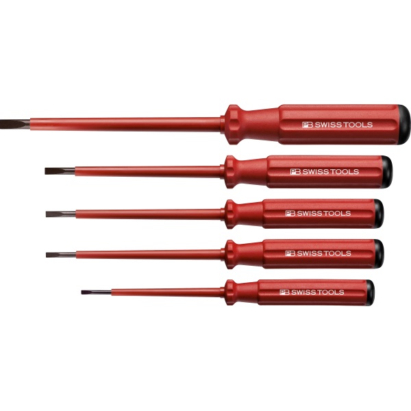 PB Swiss Tools 5538 Classic VDE schroevendraaierset, zaagsnede maat 0 t/m 4, 5-delig