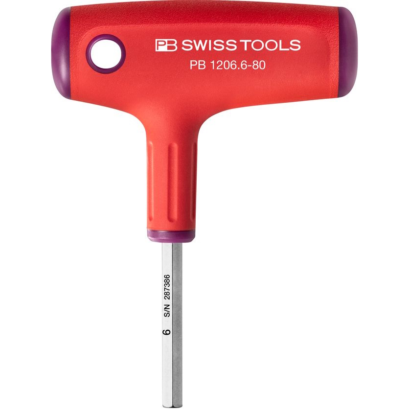 PB Swiss Tools 1206.6-80 Schroevendraaier met T-greep, Inbus 6 mm