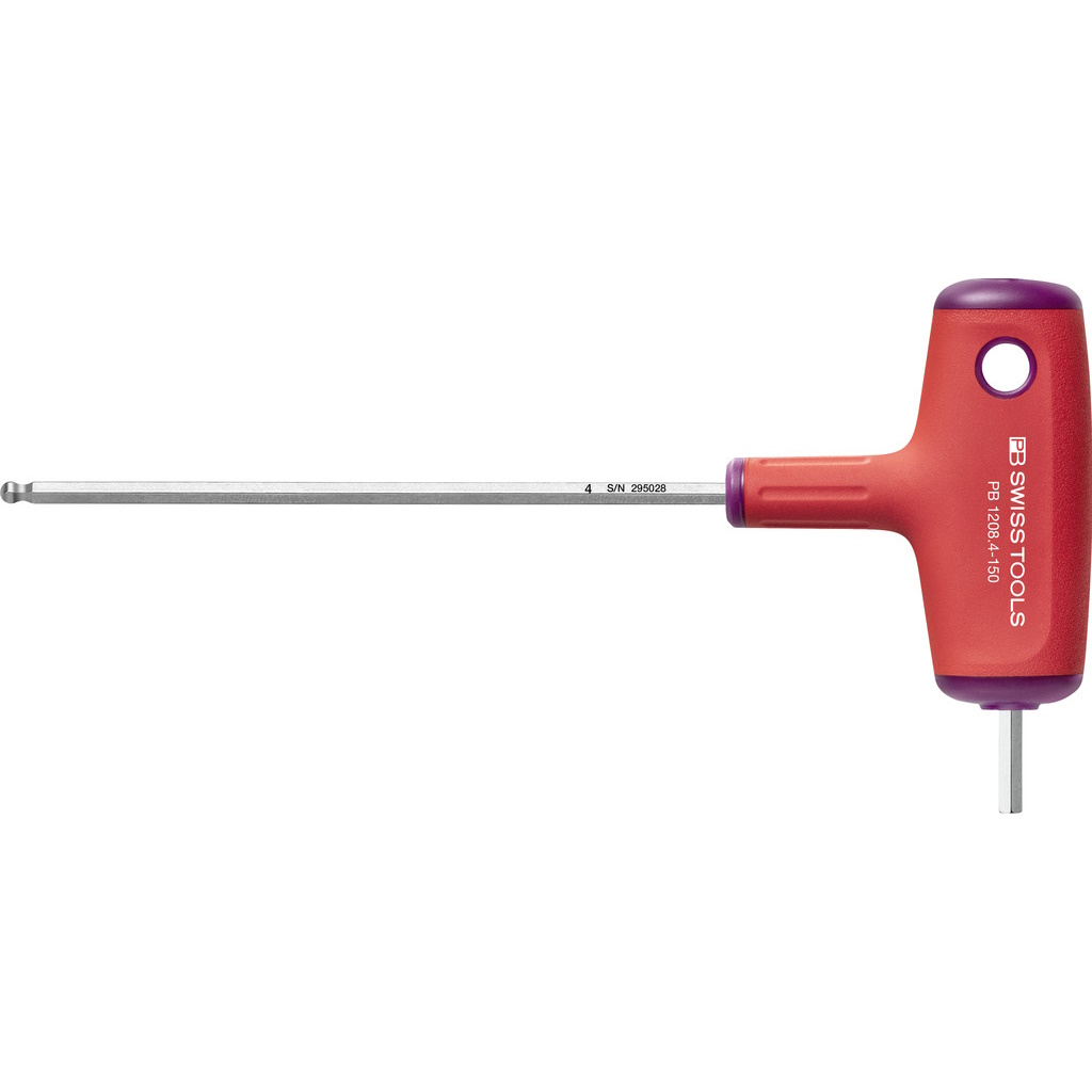 PB Swiss Tools 1208.4-150 Schroevendraaier met T-greep, Inbus met kogelkop, 4 mm