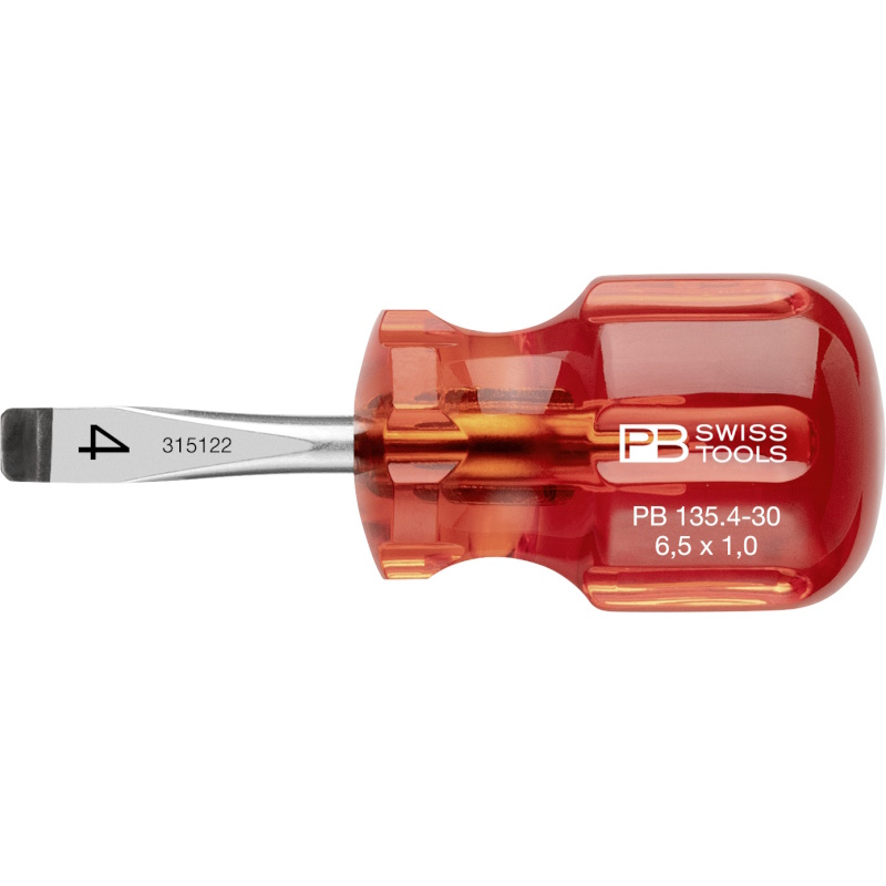 PB Swiss Tools 135.4-30 Classic stubby schroevendraaier, zaagsnede maat 4