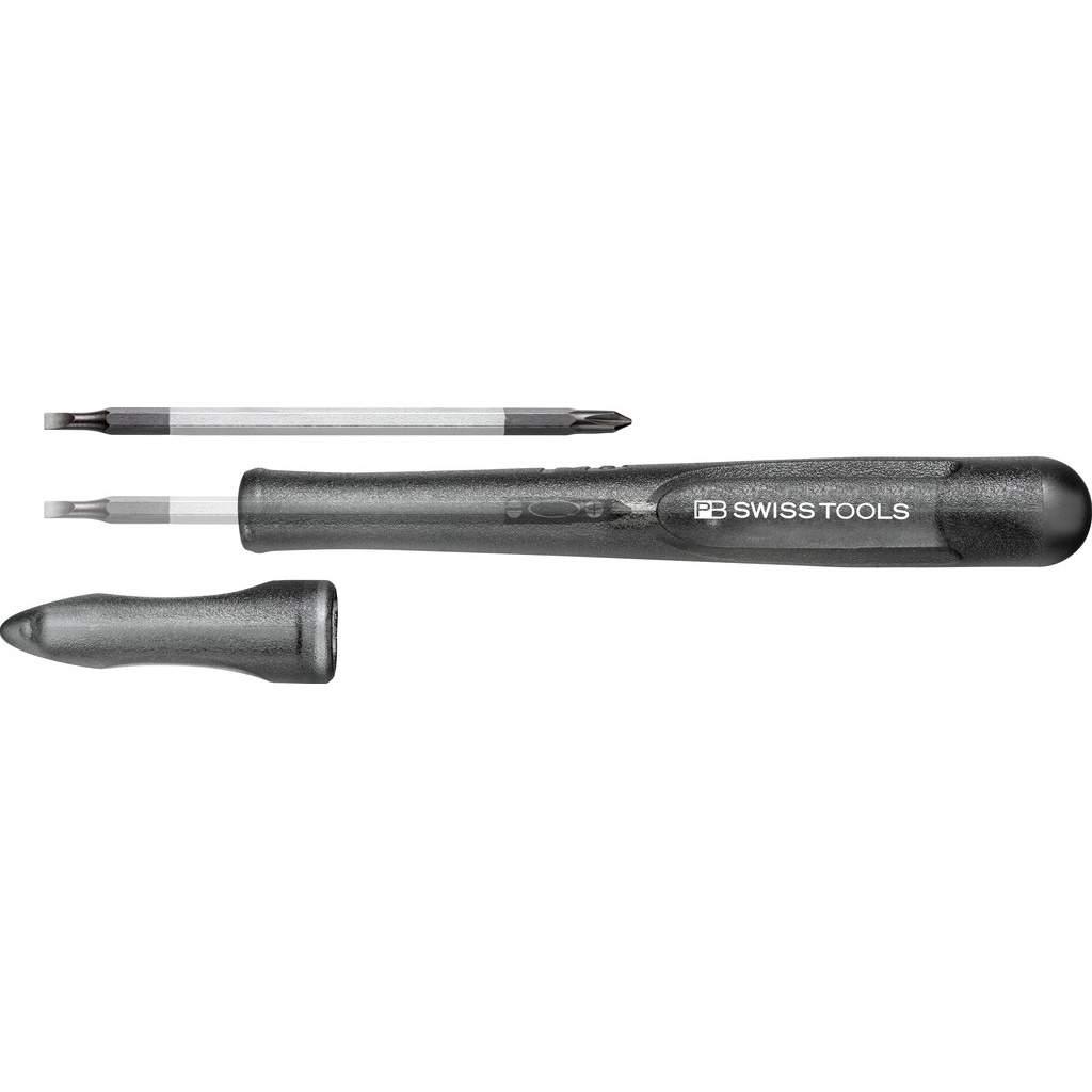 PB Swiss Tools 168.00 Black Schroevendraaier met omsteekkling zaagsnede/Phillips, maat 00, zwart