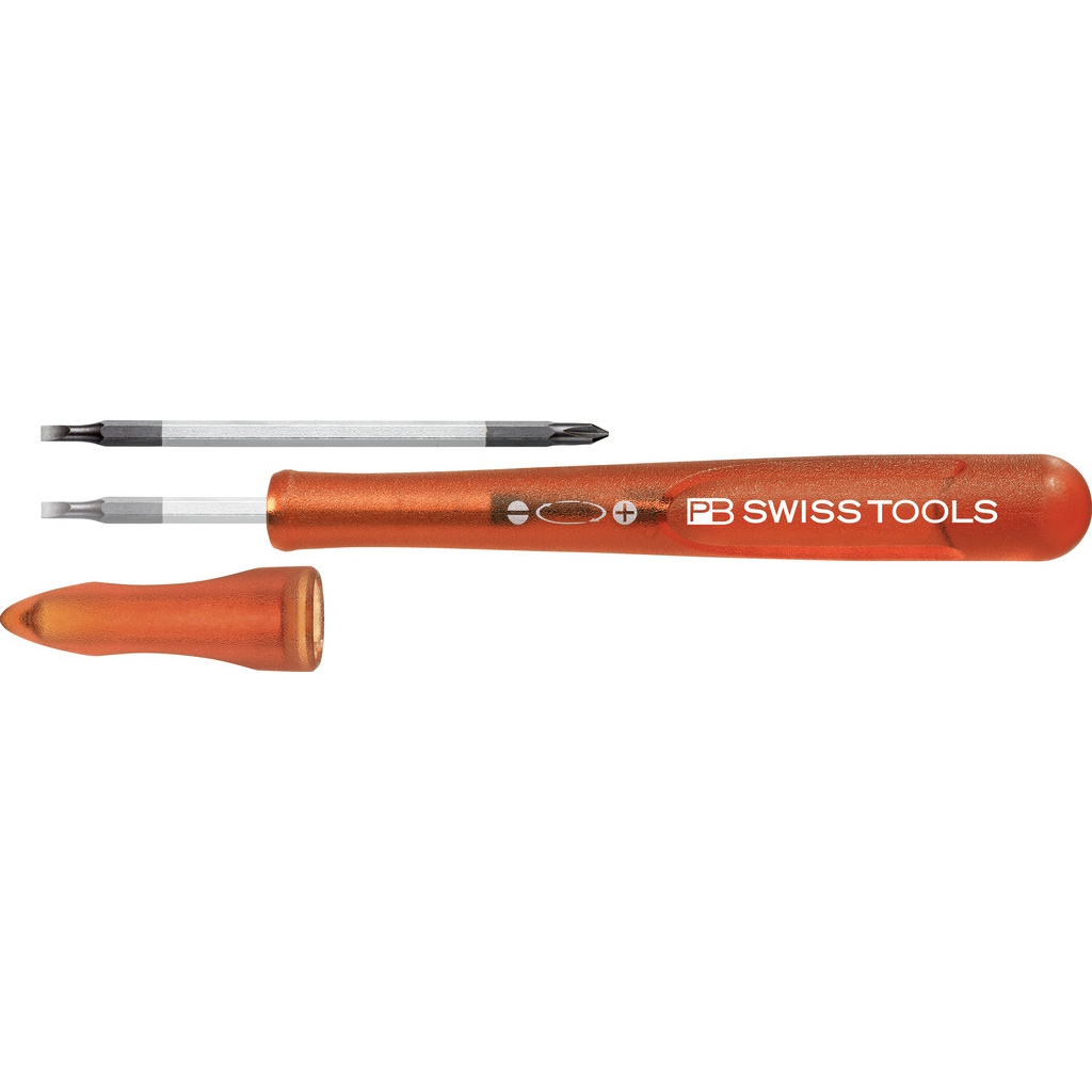 PB Swiss Tools 168.00 Red Schroevendraaier met omsteekkling zaagsnede/Phillips, maat 00, rood