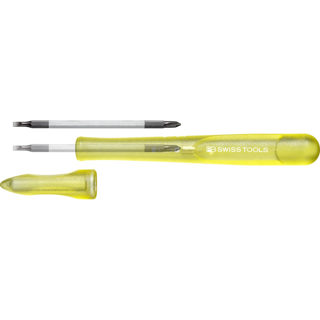 PB Swiss Tools 168.00 Yellow Schroevendraaier met omsteekkling zaagsnede/Phillips, maat 00, geel