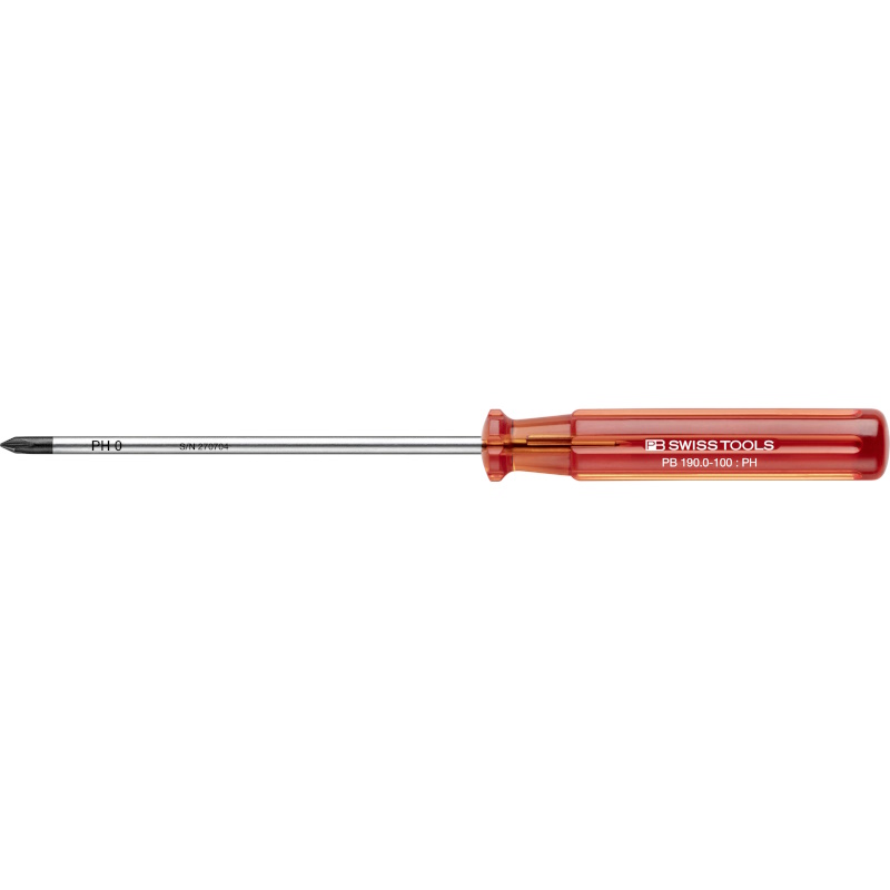 PB Swiss Tools 190.0-100 Classic schroevendraaier, kruiskop Phillips maat 0, kling 100 mm