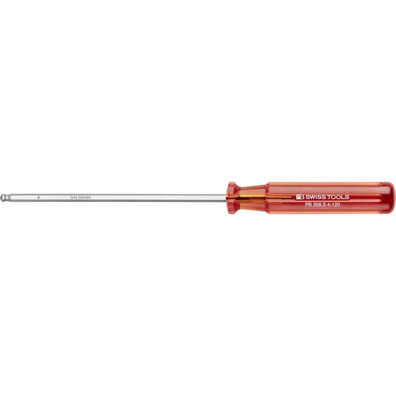 PB Swiss Tools 206.S 4-120 Classic schroevendraaier, Inbus met kogelkop 4 mm