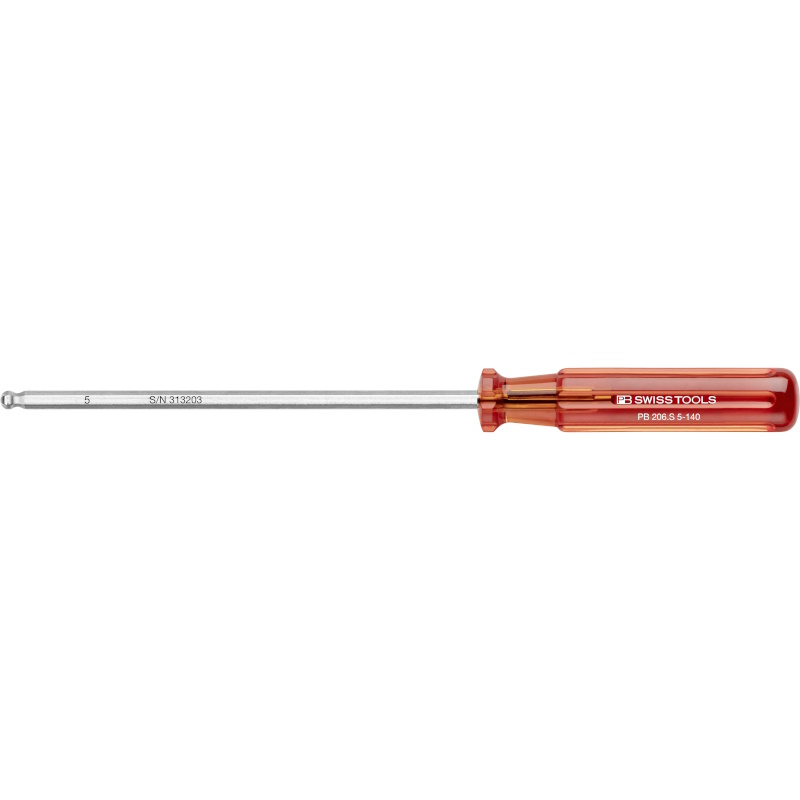 PB Swiss Tools 206.S 5-140 Classic schroevendraaier, Inbus met kogelkop 5 mm