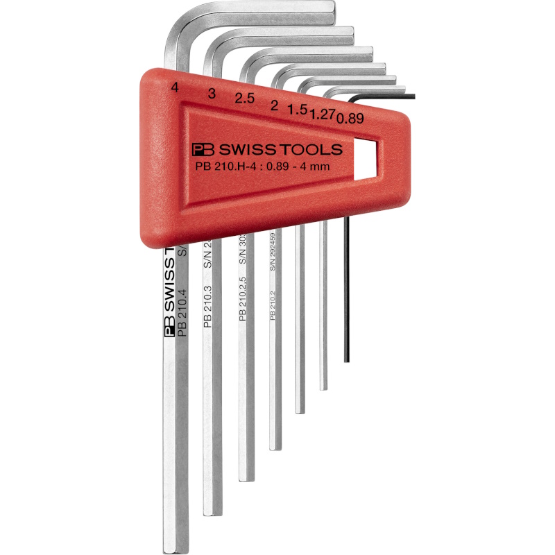 PB Swiss Tools 210.H-4 Inbussleutelset in houder, 0,89 tot 4 mm