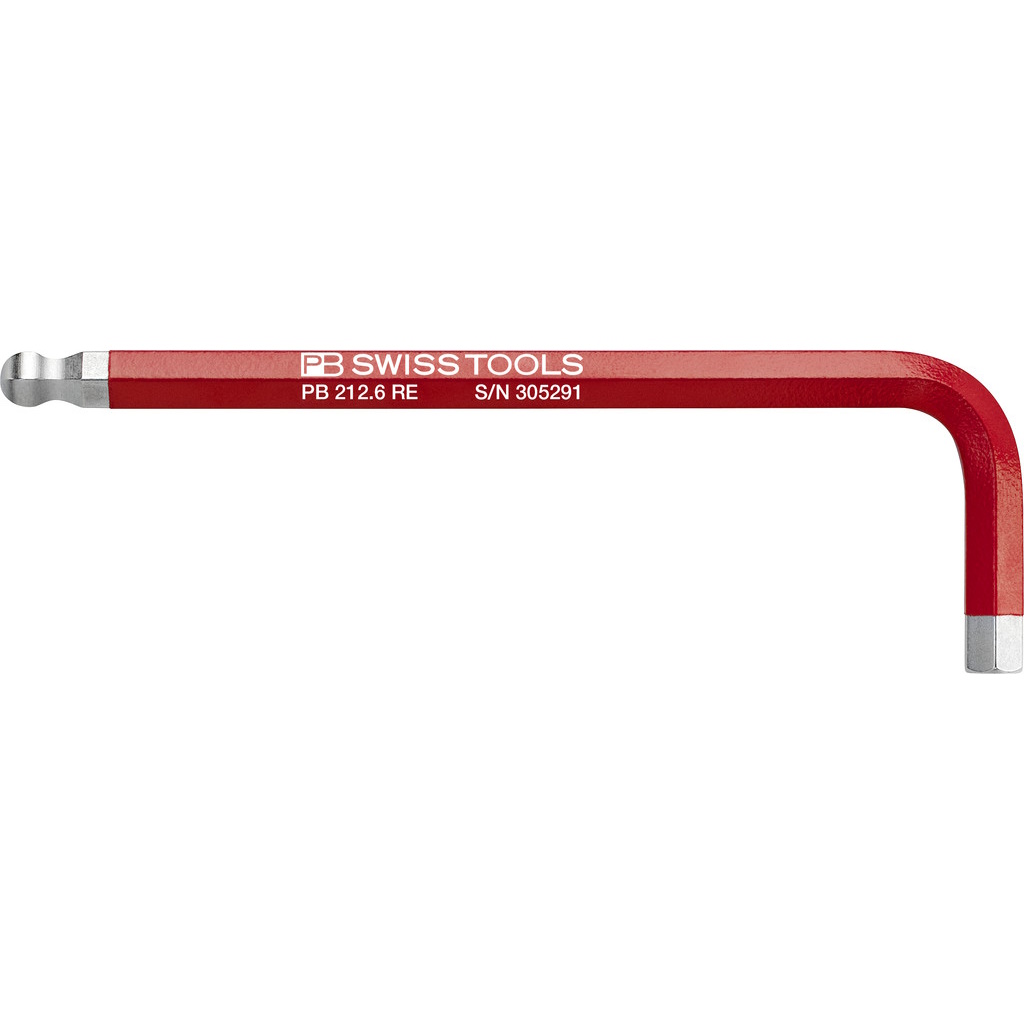 PB Swiss Tools 212.6 RE Rainbow inbussleutel met kogelkop, rood, 6 mm