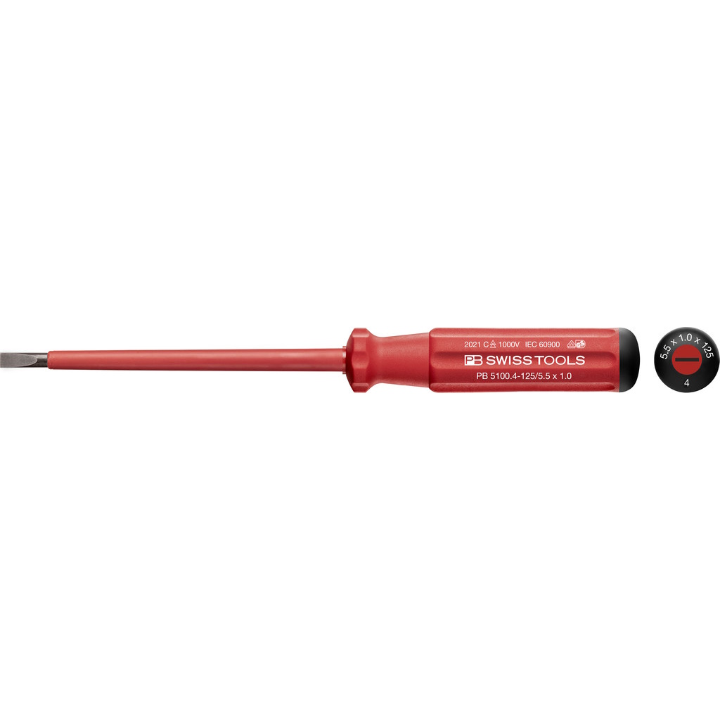 PB Swiss Tools 5100.4-125 Classic VDE schroevendraaier zaagsnede maat 4