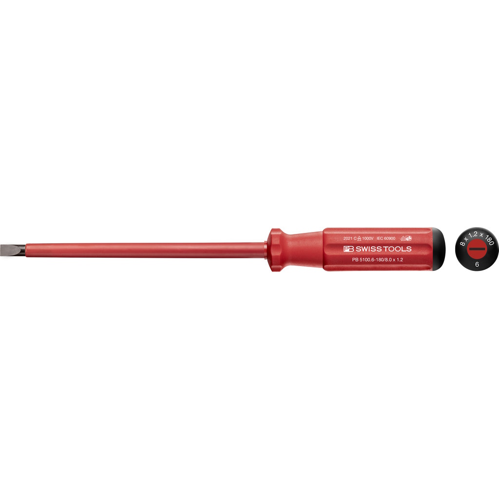 PB Swiss Tools 5100.6-180 Classic VDE schroevendraaier zaagsnede maat 6