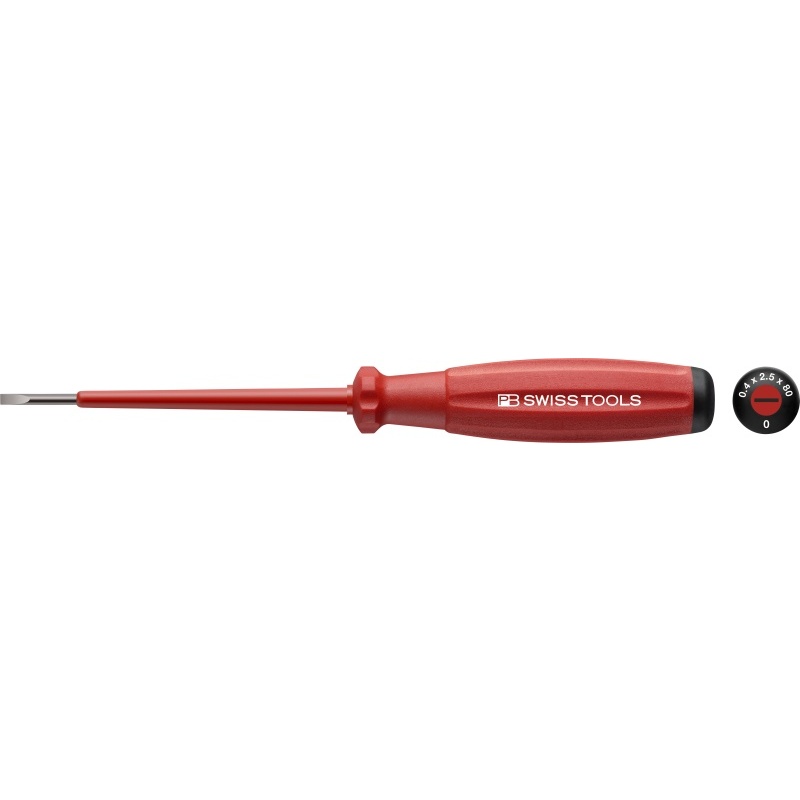 PB Swiss Tools 58100.0-80/2.5 SwissGrip VDE schroevendraaier, zaagsnede, maat 0