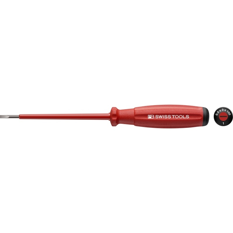 PB Swiss Tools 58100.1-100/3 SwissGrip VDE schroevendraaier, zaagsnede, maat 1