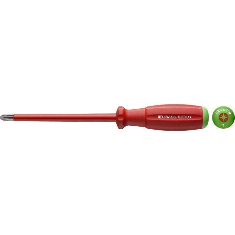 PB Swiss Tools 58192.3-150 SwissGrip VDE schroevendraaier, kruiskop Pozidriv, maat PZ3