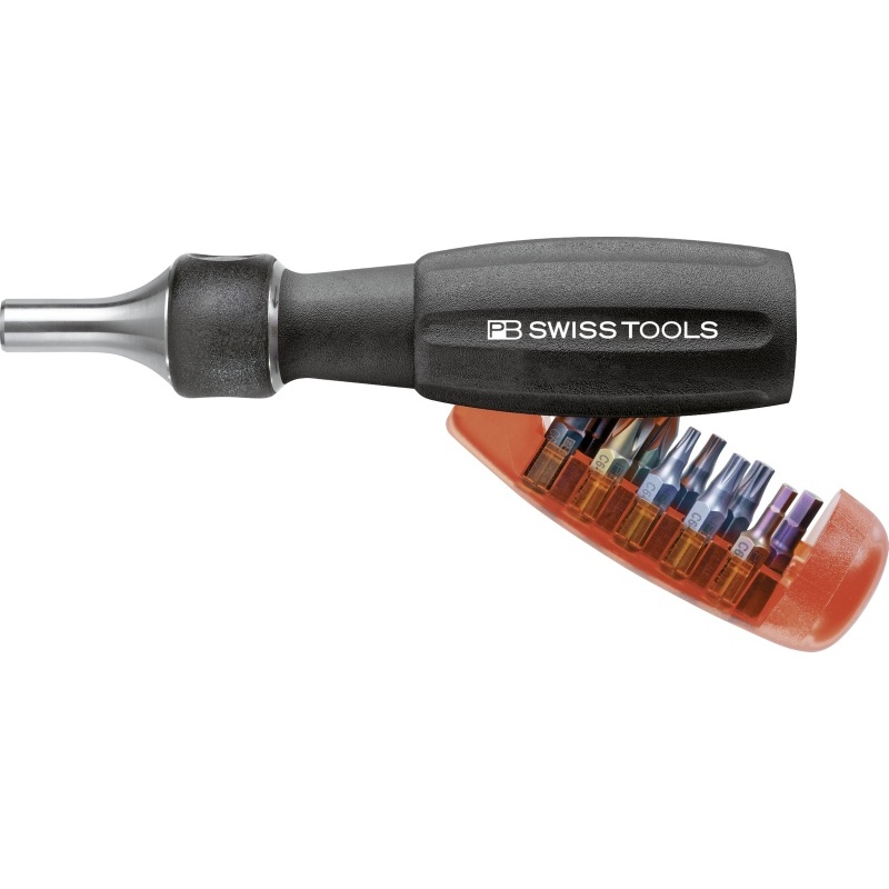 PB Swiss Tools 6510.R-30 Insider 3, ratelbithouder met 10 bits in greep, zwart