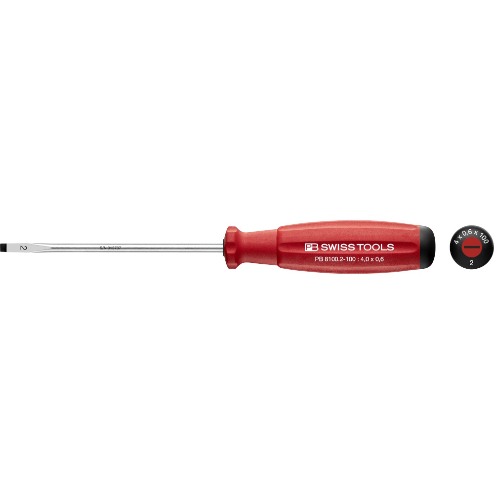 PB Swiss Tools 8100.2-100 SwissGrip schroevendraaier, zaagsnede maat 2