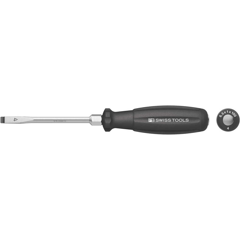 PB Swiss Tools 8102.DN 4-100 SwissGrip schroevendraaier met slagkap, zaagsnede maat 4