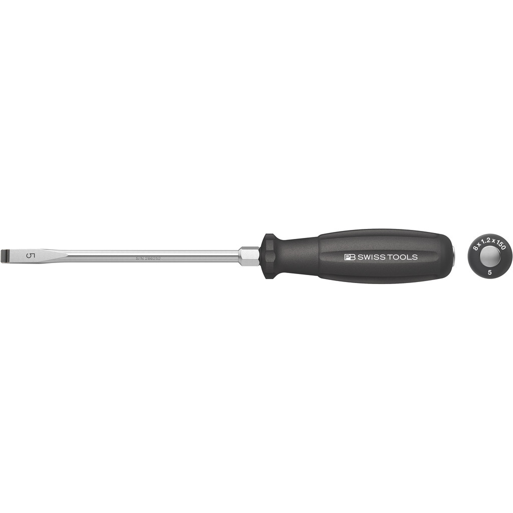 PB Swiss Tools 8102.DN 5-150 SwissGrip schroevendraaier met slagkap, zaagsnede maat 5