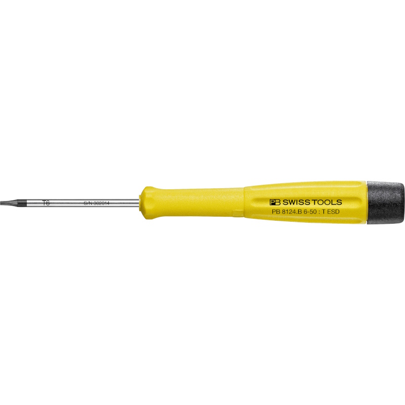 PB Swiss Tools 8124.B 6-50 ESD Elektronica schroevendraaier, ESD, Torx met gaatje, T6