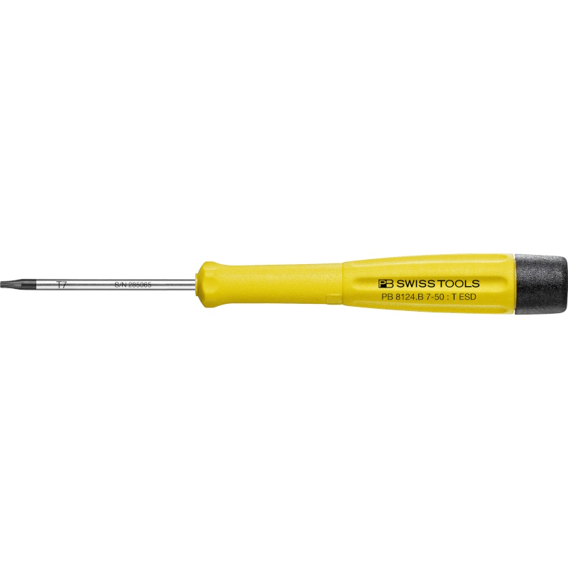 PB Swiss Tools 8124.B 7-50 ESD Elektronica schroevendraaier, ESD, Torx met gaatje, T7