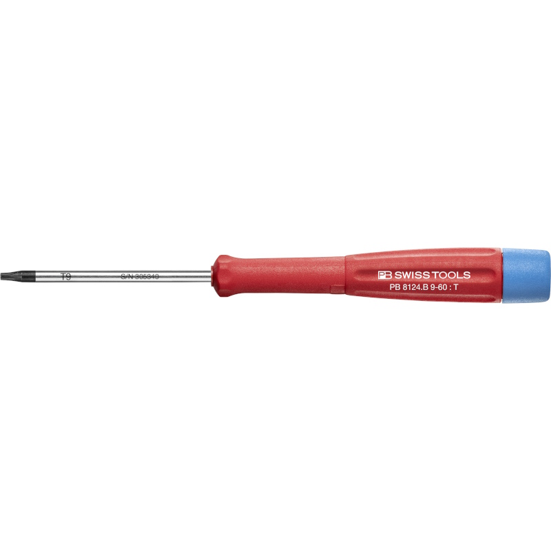 PB Swiss Tools 8124.B 9-60 Elektronica schroevendraaier, Torx met gaatje, T9