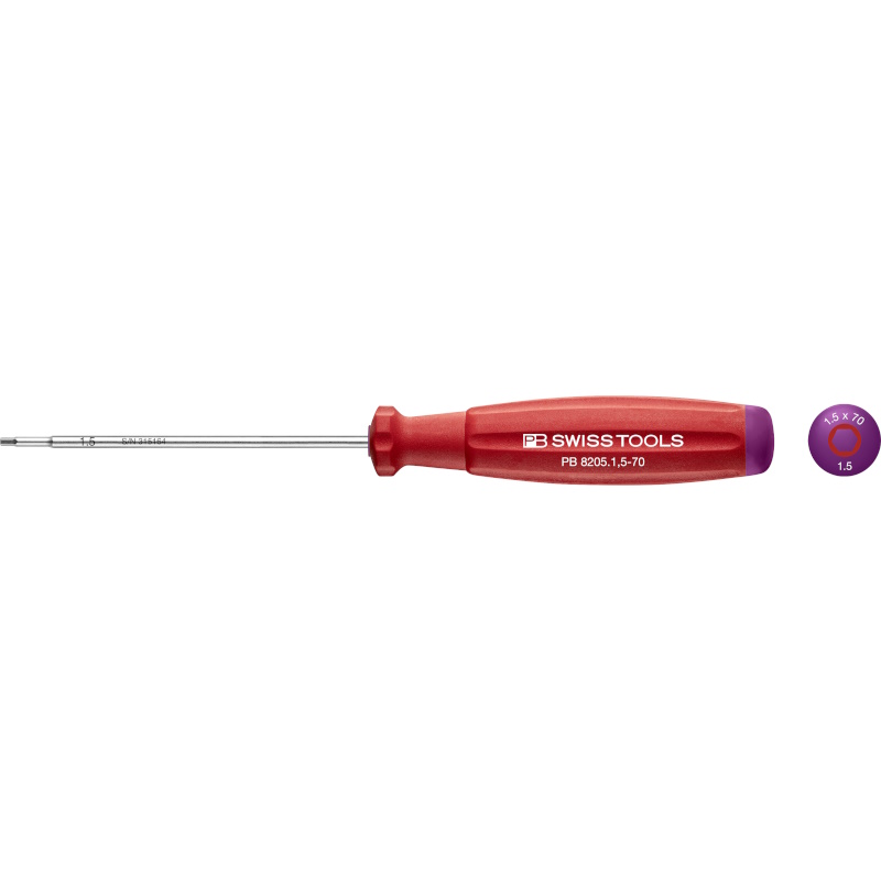 PB Swiss Tools 8205.1,5-70 SwissGrip schroevendraaier Inbus 1,5 mm