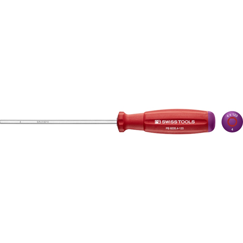 PB Swiss Tools 8205.4-120 SwissGrip schroevendraaier Inbus 4 mm