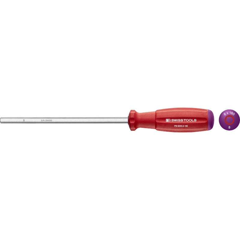 PB Swiss Tools 8205.8-180 SwissGrip schroevendraaier Inbus 8 mm