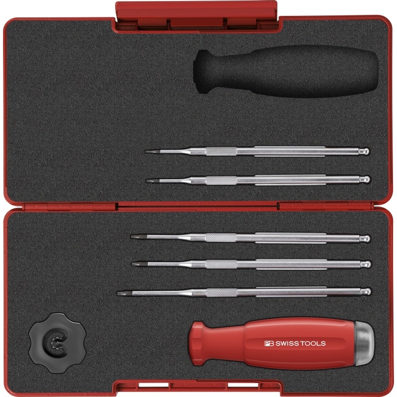 PB Swiss Tools 8321.Set A1 MecaTorque momentgreep set met wisselklingen Torx, 0,4 - 2,0 Nm