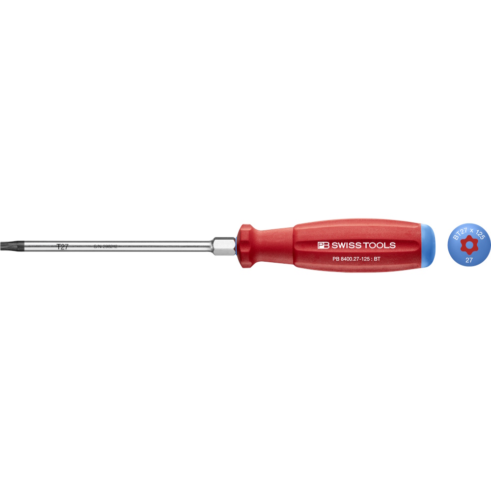 PB Swiss Tools 8400.B 27-125 SwissGrip schroevendraaier, Torx met gat, maat T27