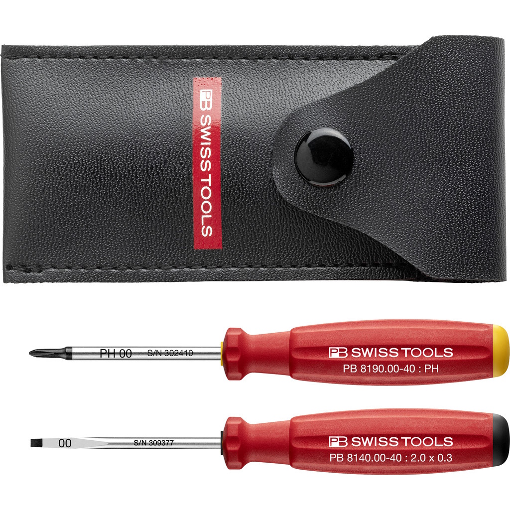 PB Swiss Tools 8535 Setje mini-schroevendraaiers in etui, PH00 en SL00